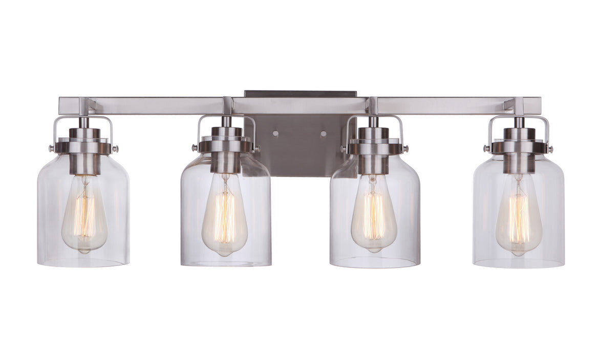 Craftmade 53604-BNK Four Light Vanity, Brushed Polished Nickel