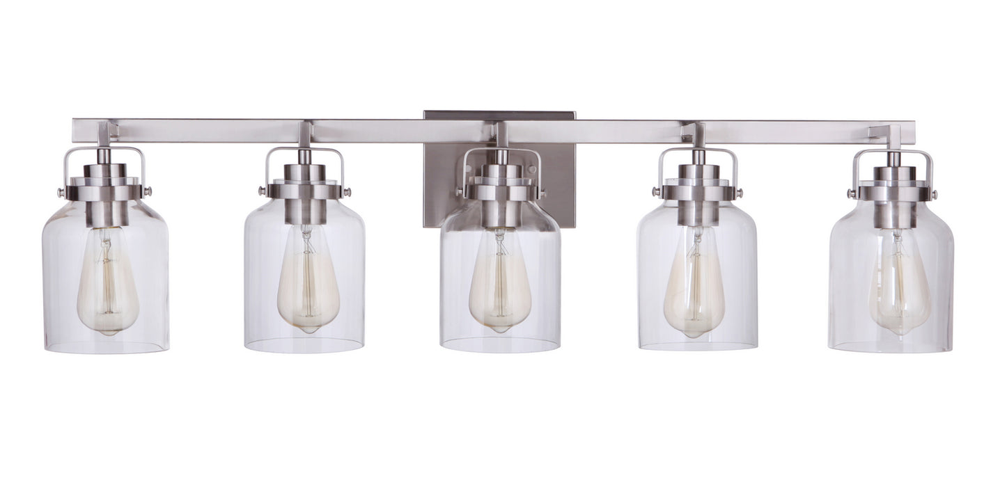 Craftmade 53605-BNK Five Light Vanity, Brushed Polished Nickel