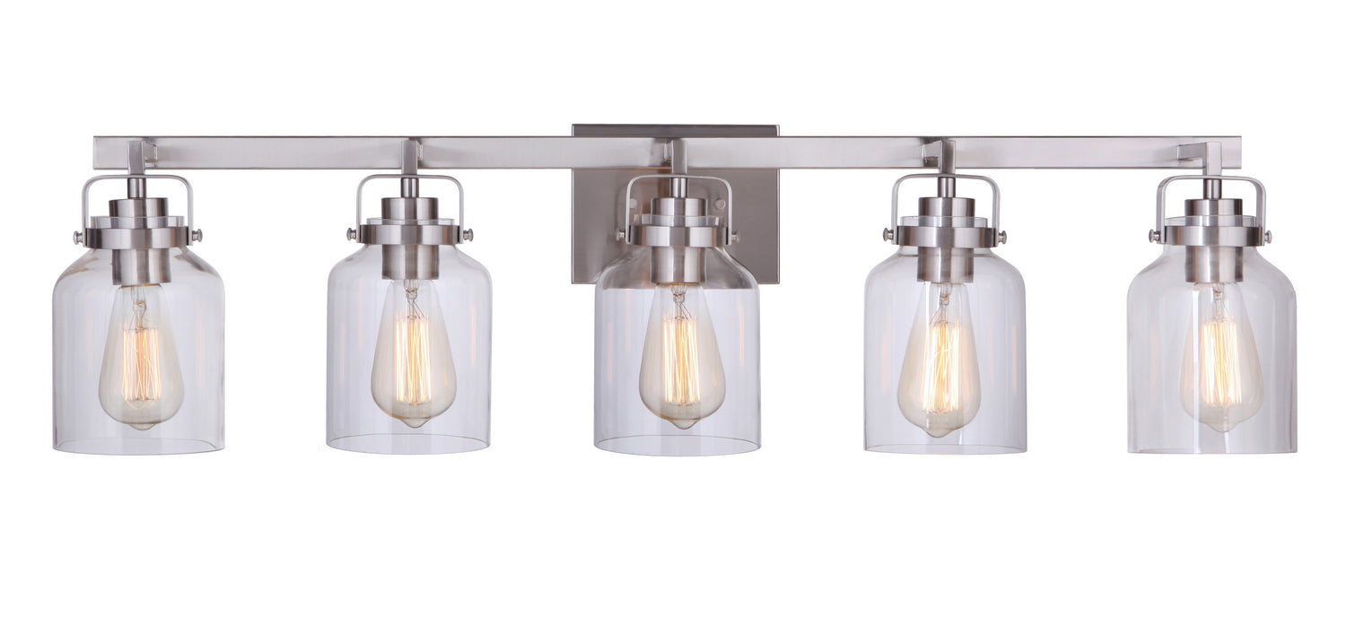 Craftmade 53605-BNK Five Light Vanity, Brushed Polished Nickel