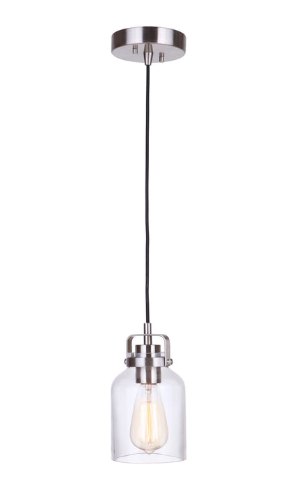 Craftmade 53691-BNK One Light Mini Pendant, Brushed Polished Nickel