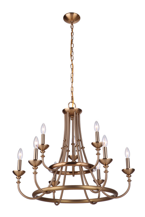 Craftmade 53729-SB Nine Light Chandelier, Satin Brass