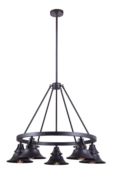 Craftmade 54025-OBG Five Light Outdoor Chandelier, Oiled Bronze Gilded