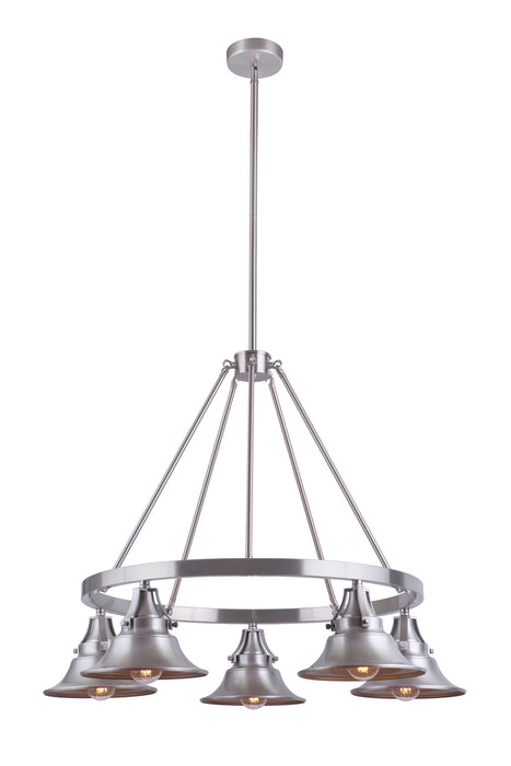 Craftmade 54025-SA Five Light Outdoor Chandelier, Satin Aluminum