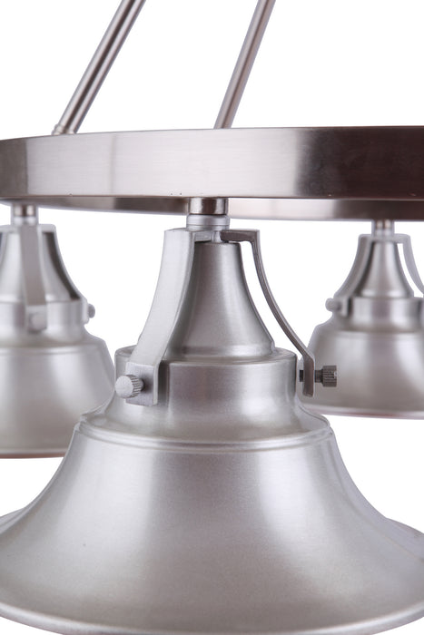 Craftmade 54025-SA Five Light Outdoor Chandelier, Satin Aluminum