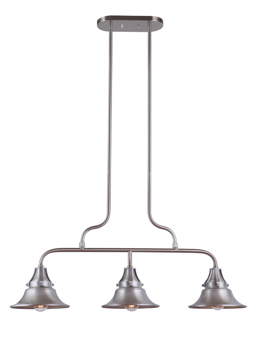 Craftmade 54073-SA Three Light Outdoor Island Pendant, Satin Aluminum