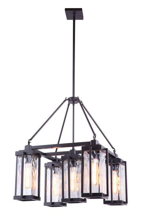 Craftmade 54125-OBG Five Light Outdoor Chandelier, Oiled Bronze Gilded