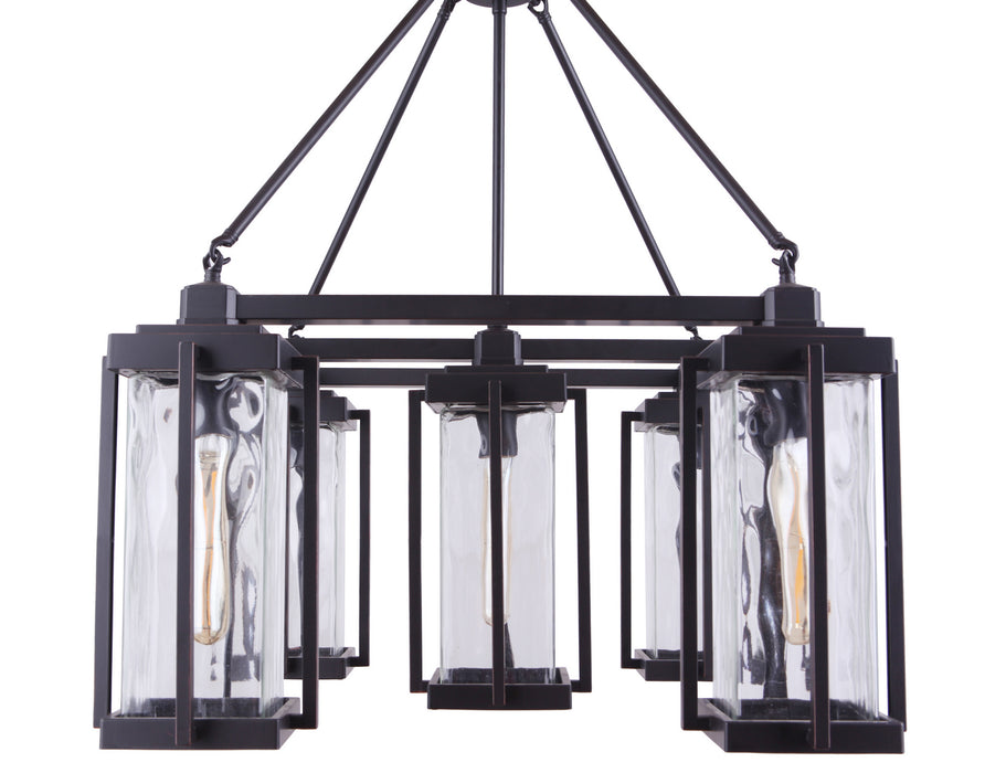 Craftmade 54125-OBG Five Light Outdoor Chandelier, Oiled Bronze Gilded