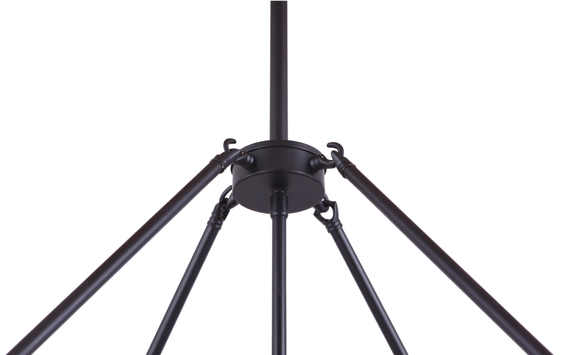 Craftmade 54125-OBG Five Light Outdoor Chandelier, Oiled Bronze Gilded