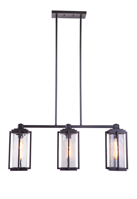 Craftmade 54173-OBG Three Light Outdoor Island Pendant, Oiled Bronze Gilded