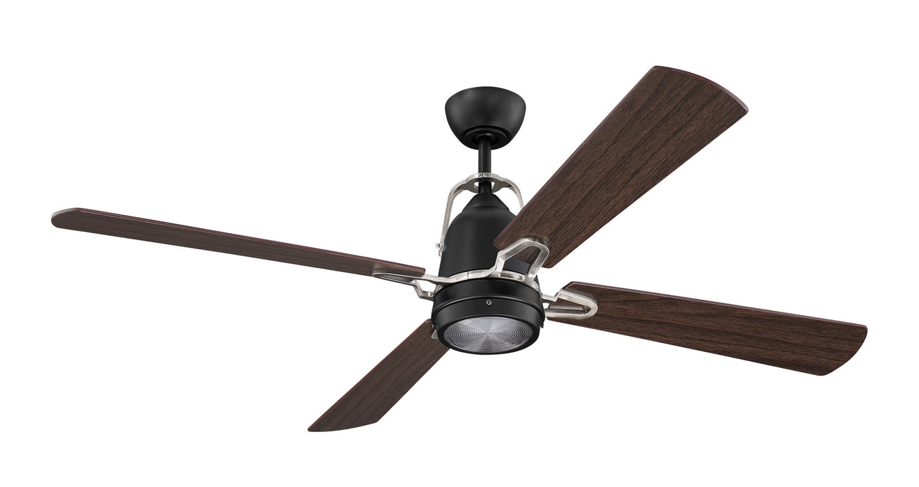Craftmade BEC52FBBNK4 52"Ceiling Fan, Flat Black/Brushed Polished Nickel