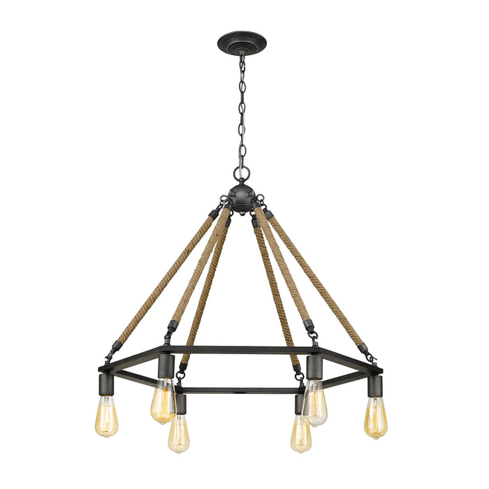 Acclaim Lighting IN10055AGY Six Light Chandelier, Antique Gray