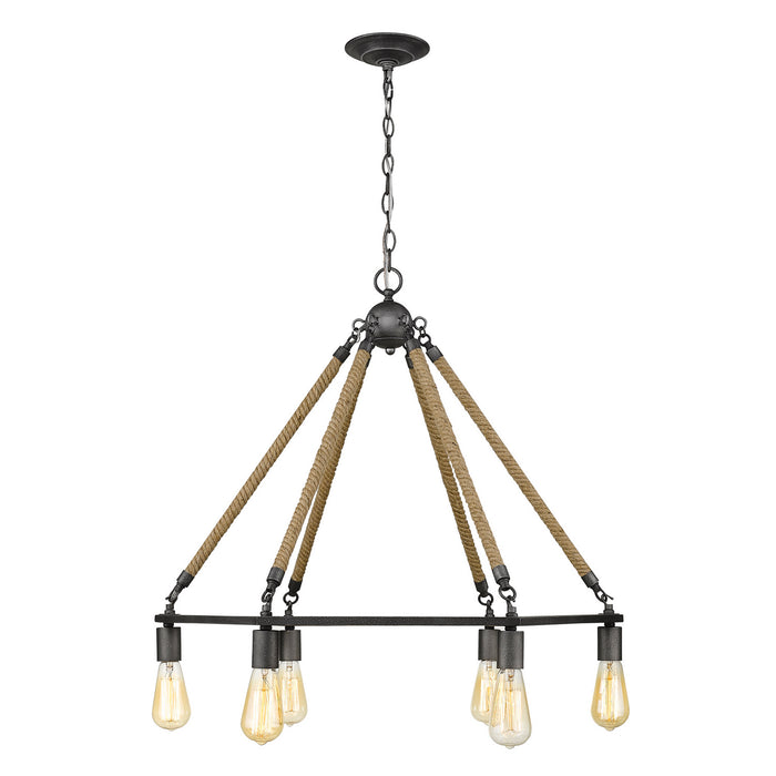 Acclaim Lighting IN10055AGY Six Light Chandelier, Antique Gray
