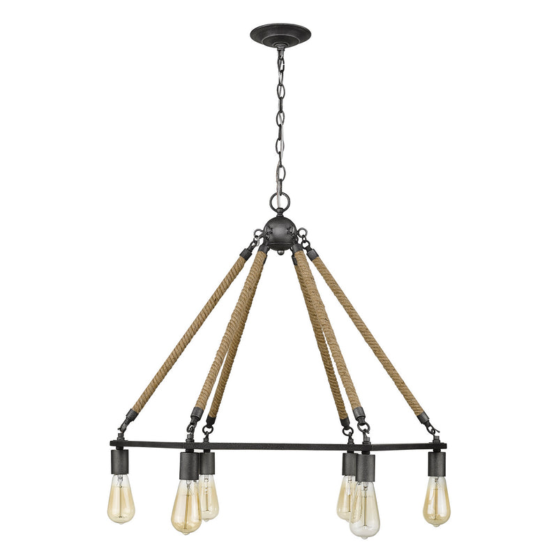 Acclaim Lighting IN10055AGY Six Light Chandelier, Antique Gray