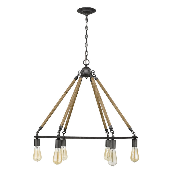 Acclaim Lighting IN10055AGY Six Light Chandelier, Antique Gray