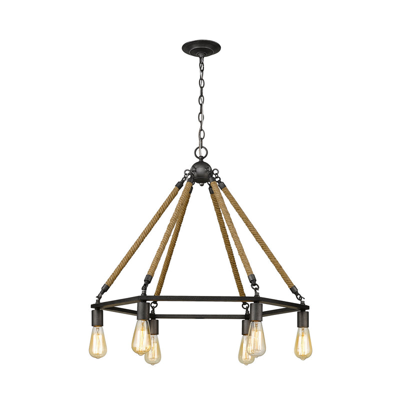 Acclaim Lighting IN10055AGY Six Light Chandelier, Antique Gray