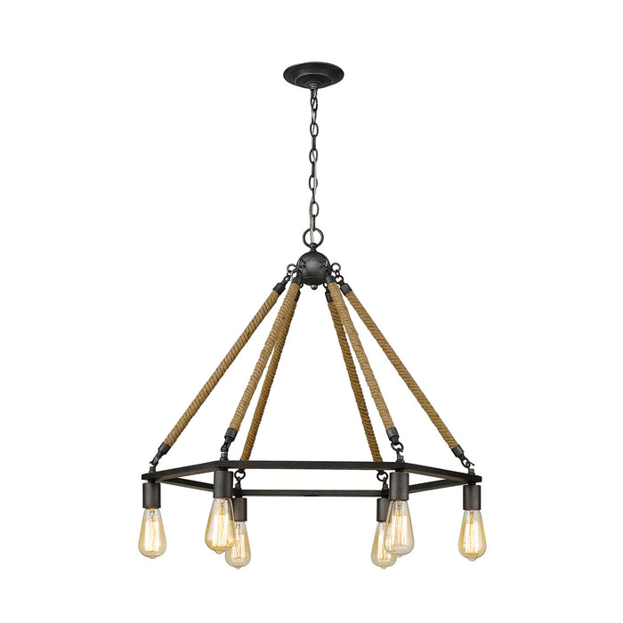 Acclaim Lighting IN10055AGY Six Light Chandelier, Antique Gray