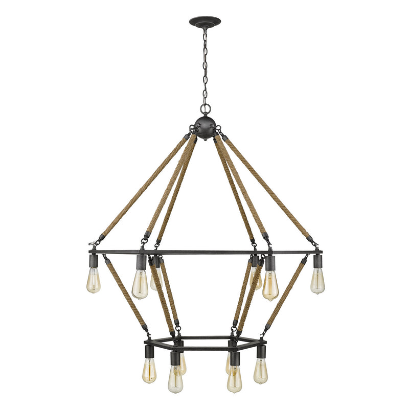 Acclaim Lighting IN10056AGY 12 Light Chandelier, Antique Gray