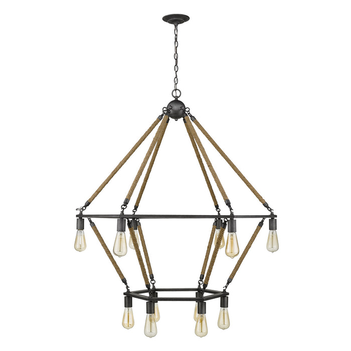 Acclaim Lighting IN10056AGY 12 Light Chandelier, Antique Gray