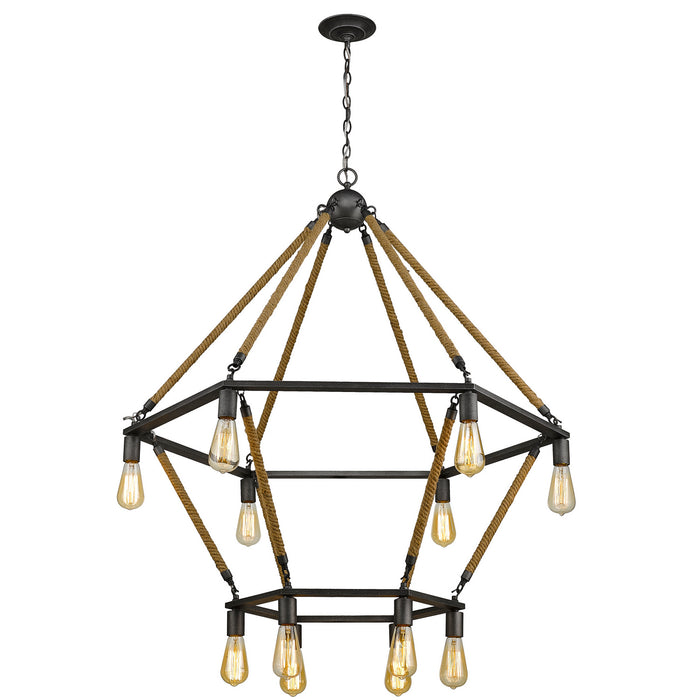 Acclaim Lighting IN10056AGY 12 Light Chandelier, Antique Gray