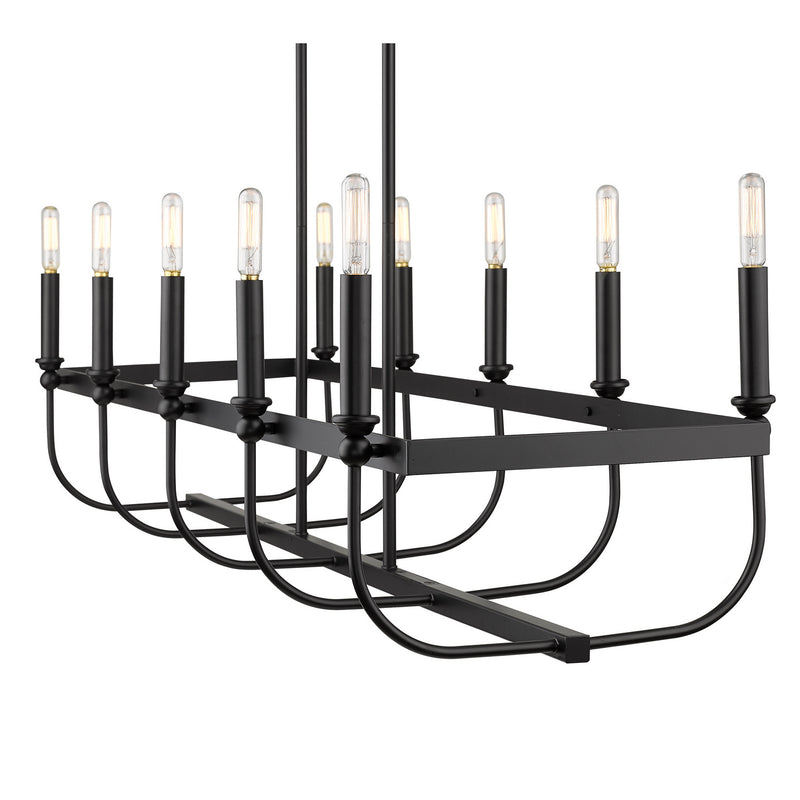 Acclaim Lighting IN20031BK Ten Light Island Pendant, Matte Black