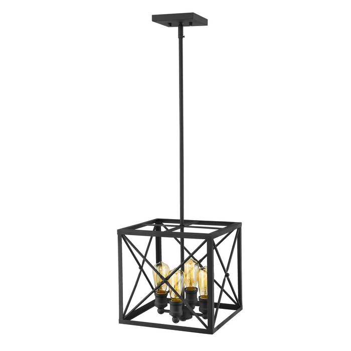Acclaim Lighting IN21121BK Four Light Pendant, Matte Black