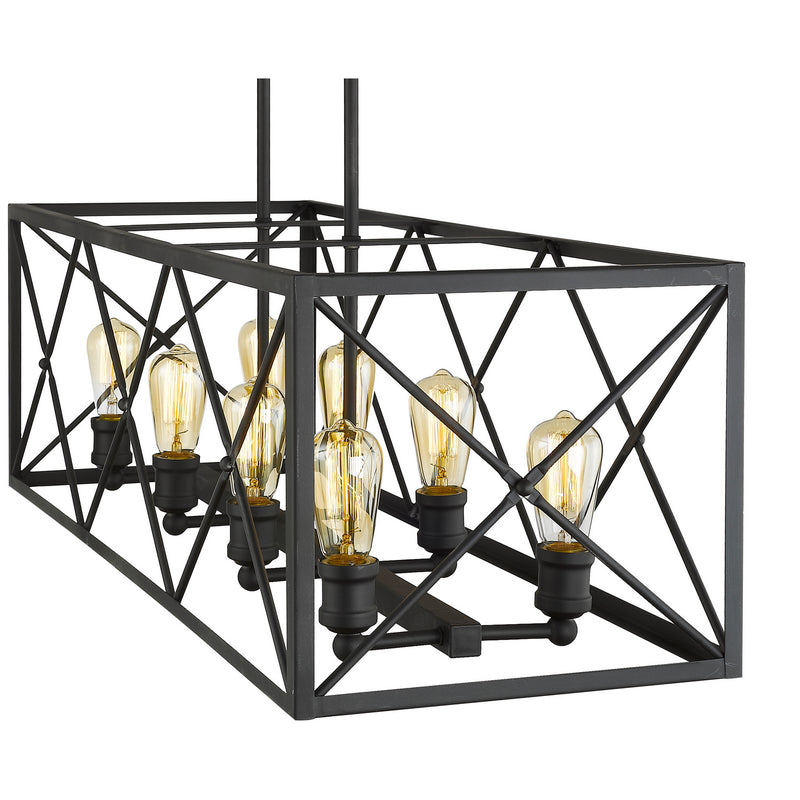 Acclaim Lighting IN21123BK Eight Light Island Pendant, Matte Black