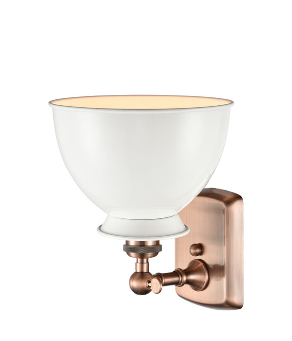Innovations 516-1W-AC-M14-W One Light Wall Sconce, Antique Copper