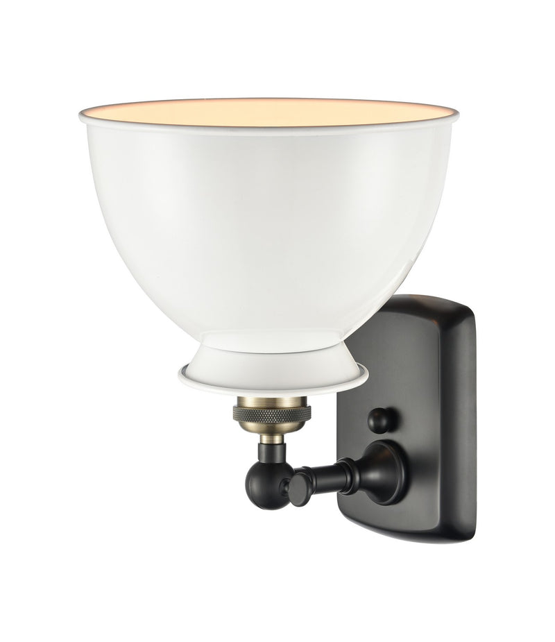 Innovations 516-1W-BAB-M14-W One Light Wall Sconce, Black Antique Brass