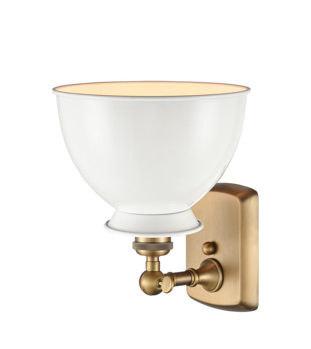 Innovations 516-1W-BB-M14-W One Light Wall Sconce, Brushed Brass