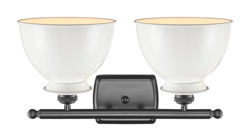 Innovations 516-2W-OB-M14-W Two Light Bath Vanity, Oil Rubbed Bronze
