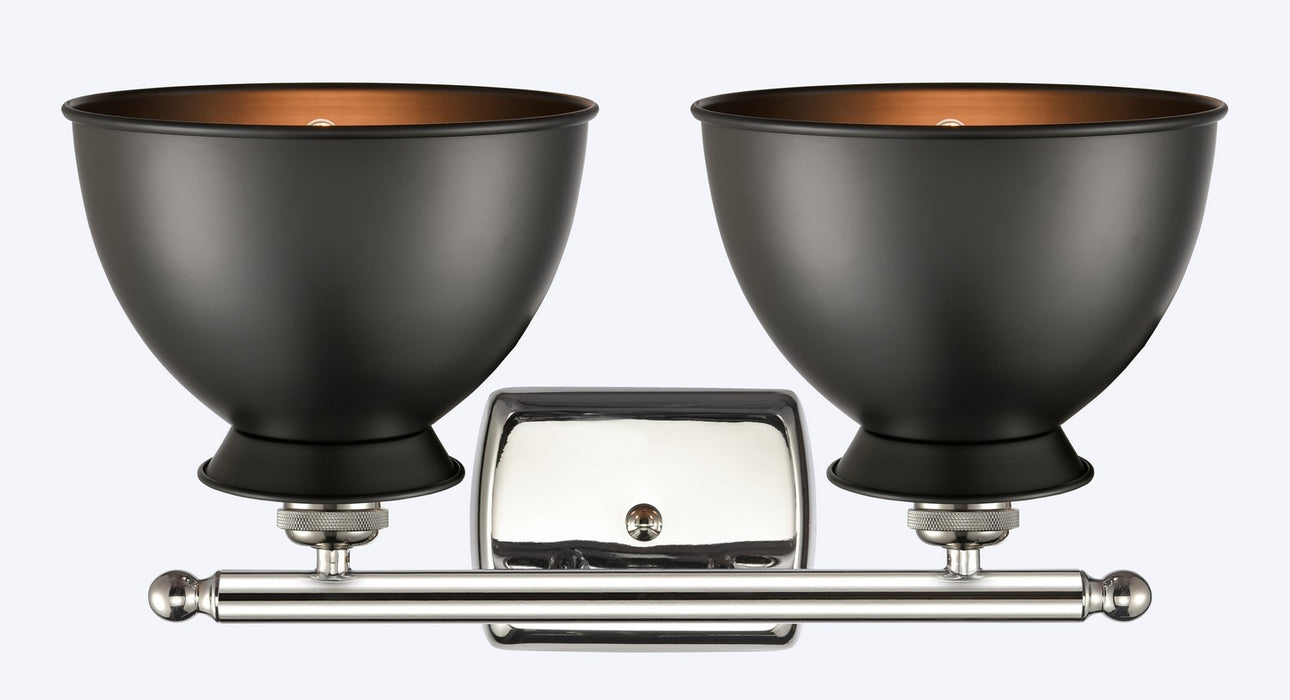 Innovations 516-2W-PN-M14-BK Two Light Bath Vanity, Polished Nickel