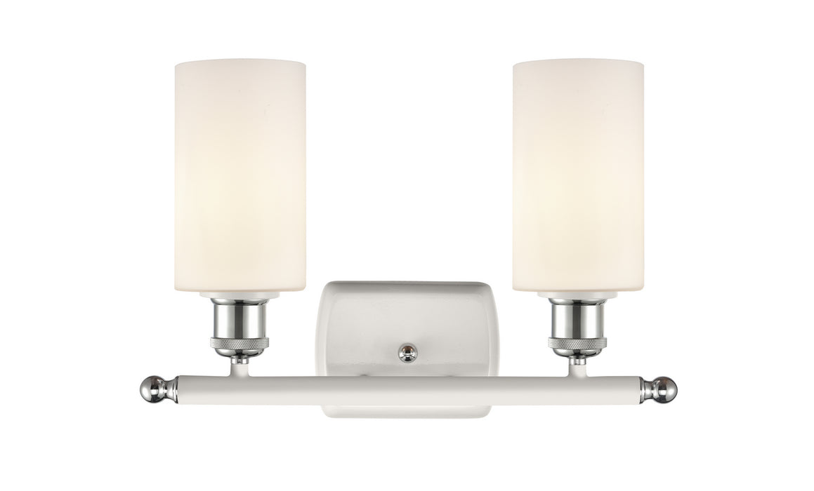 Innovations 516-2W-WPC-G801 Two Light Bath Vanity, White Polished Chrome