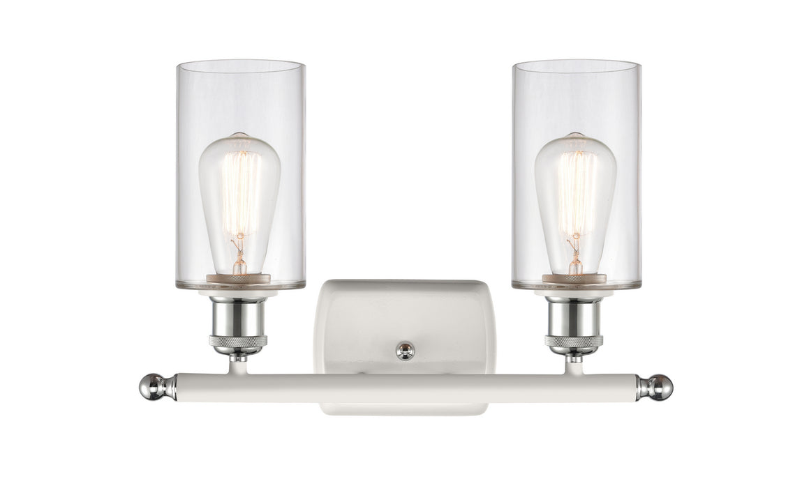 Innovations 516-2W-WPC-G802 Two Light Bath Vanity, White Polished Chrome