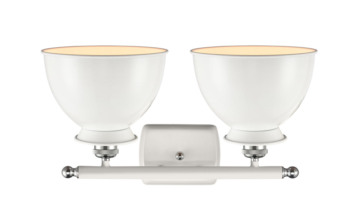 Innovations 516-2W-WPC-M14-W Two Light Bath Vanity, White Polished Chrome