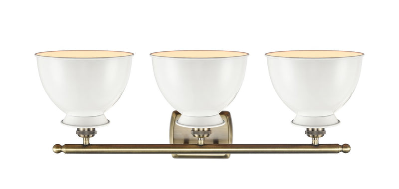 Innovations 516-3W-AB-M14-W Three Light Bath Vanity, Antique Brass
