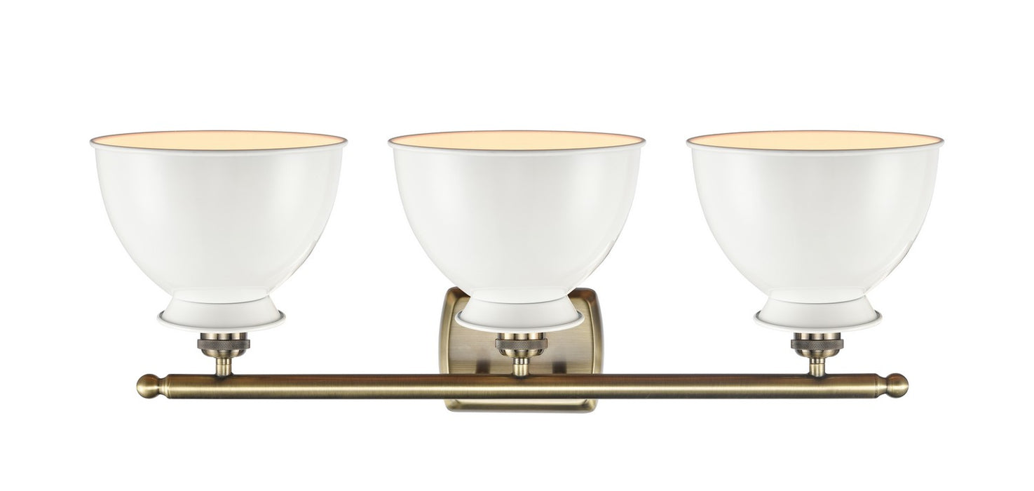 Innovations 516-3W-AB-M14-W Three Light Bath Vanity, Antique Brass