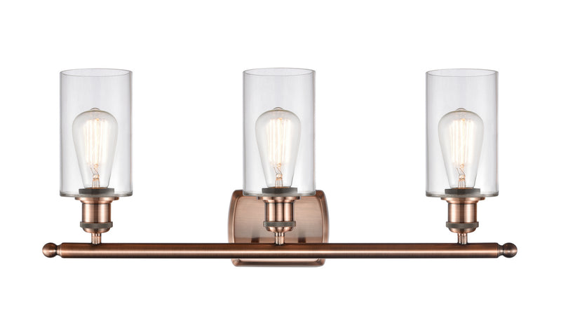 Innovations 516-3W-AC-G802 Three Light Bath Vanity, Antique Copper