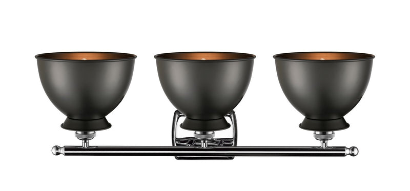 Innovations 516-3W-PC-M14-BK Three Light Bath Vanity, Polished Chrome