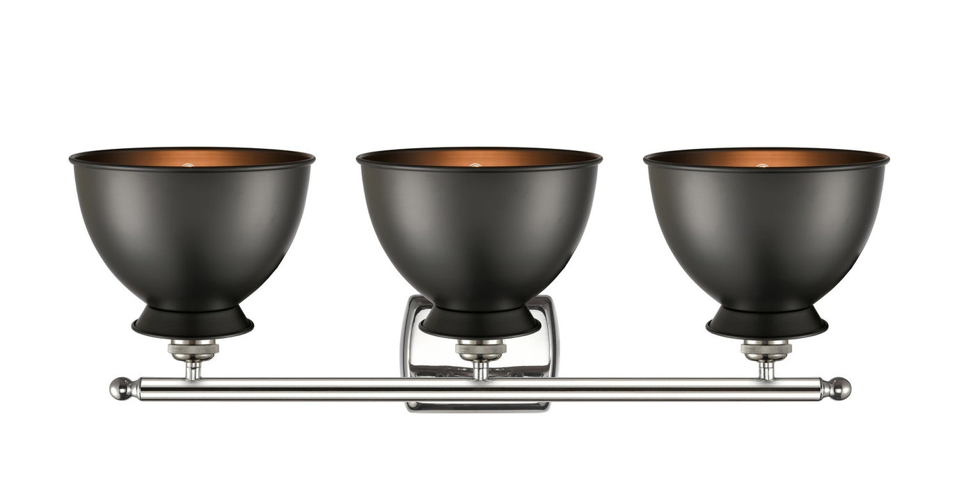 Innovations 516-3W-PN-M14-BK Three Light Bath Vanity, Polished Nickel