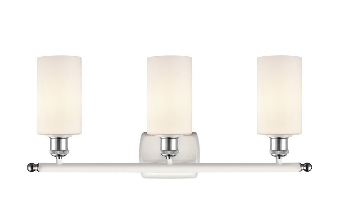 Innovations 516-3W-WPC-G801 Three Light Bath Vanity, White Polished Chrome