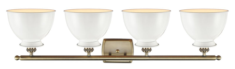 Innovations 516-4W-AB-M14-W Four Light Bath Vanity, Antique Brass