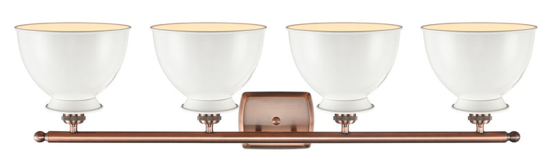 Innovations 516-4W-AC-M14-W Four Light Bath Vanity, Antique Copper