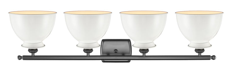 Innovations 516-4W-OB-M14-W Four Light Bath Vanity, Oil Rubbed Bronze
