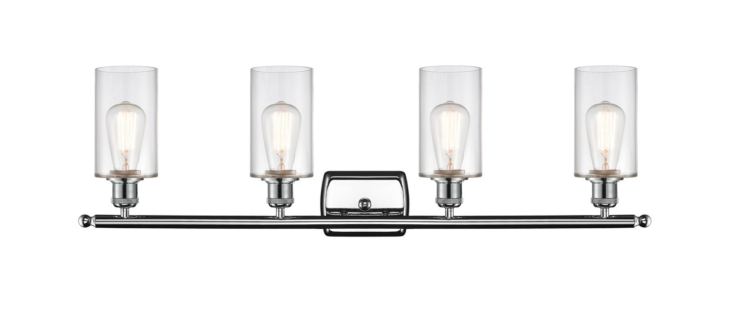 Innovations 516-4W-PC-G802 Four Light Bath Vanity, Polished Chrome
