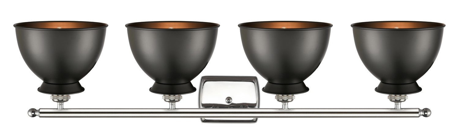 Innovations 516-4W-PN-M14-BK Four Light Bath Vanity, Polished Nickel