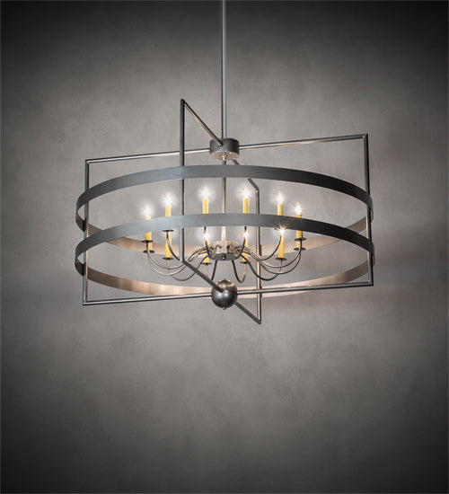 Meyda Tiffany 225508 12 Light Chandelier, Nickel Powder Coat
