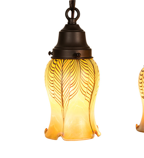 Meyda Tiffany 227606 Four Light Pendant, Craftsman Brown