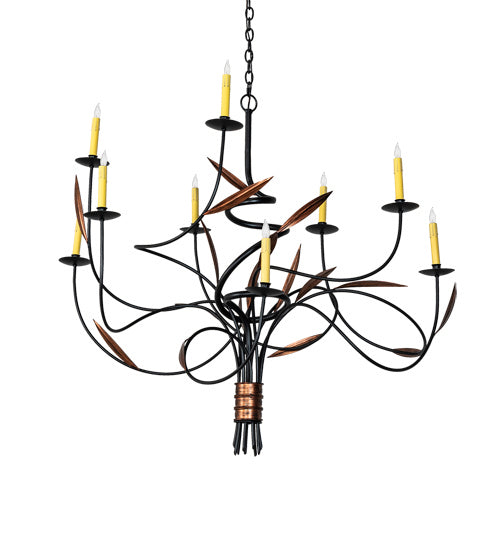 Meyda Tiffany 227898 Nine Light Chandelier, Blackwash & Cimarron Bronze