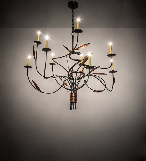 Meyda Tiffany 227898 Nine Light Chandelier, Blackwash & Cimarron Bronze