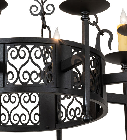 Meyda Tiffany 228282 Eight Light Chandelier, Textured Black